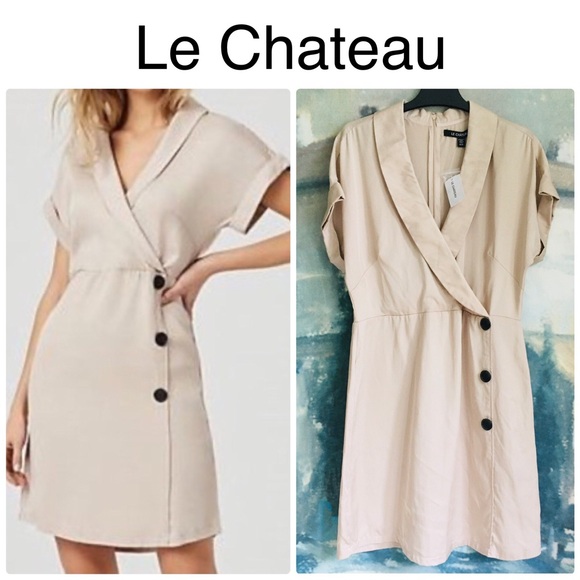 Le Chateau Sand Colour Dress Size Medium - Picture 2 of 11